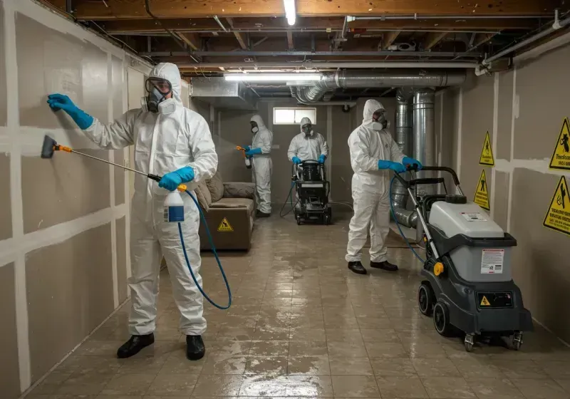 Basement Moisture Removal and Structural Drying process in Clear Lake, IA